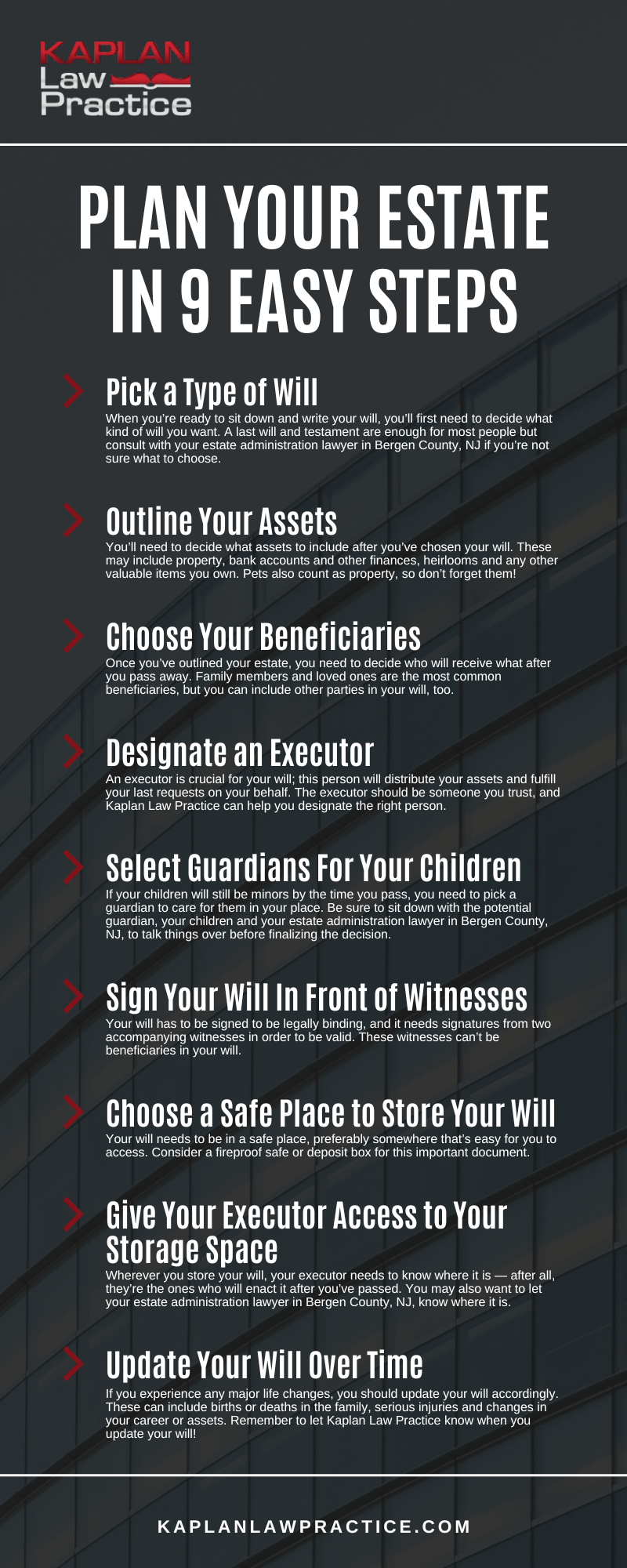 Plan Your Estate In 9 Easy Steps Infographic